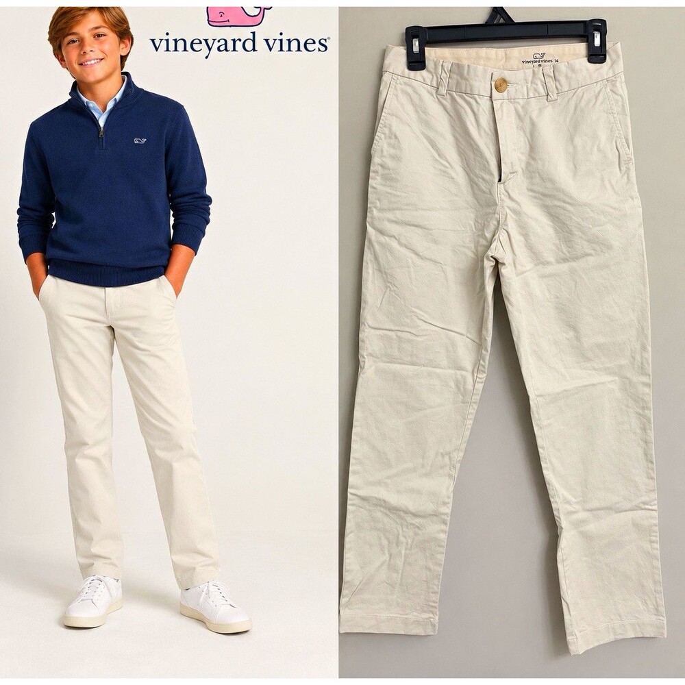 Vineyard Vines Boys Khaki Pants Size 14 Cotton Stretch